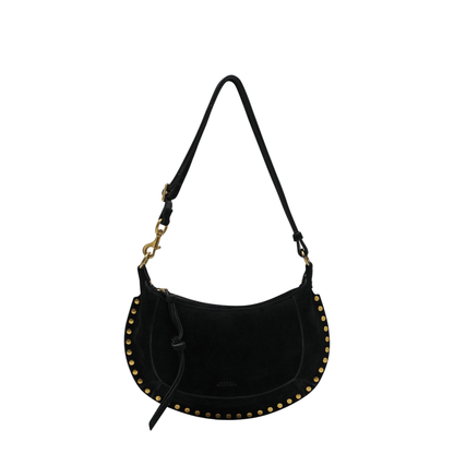 MAYFEYR - Isabel Marant - Oskan Moon Shoulder Bag In Black Suede - PP0003FAA3C32M01BK