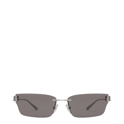 Gossip Rectangular Silver/Black Sunglasses