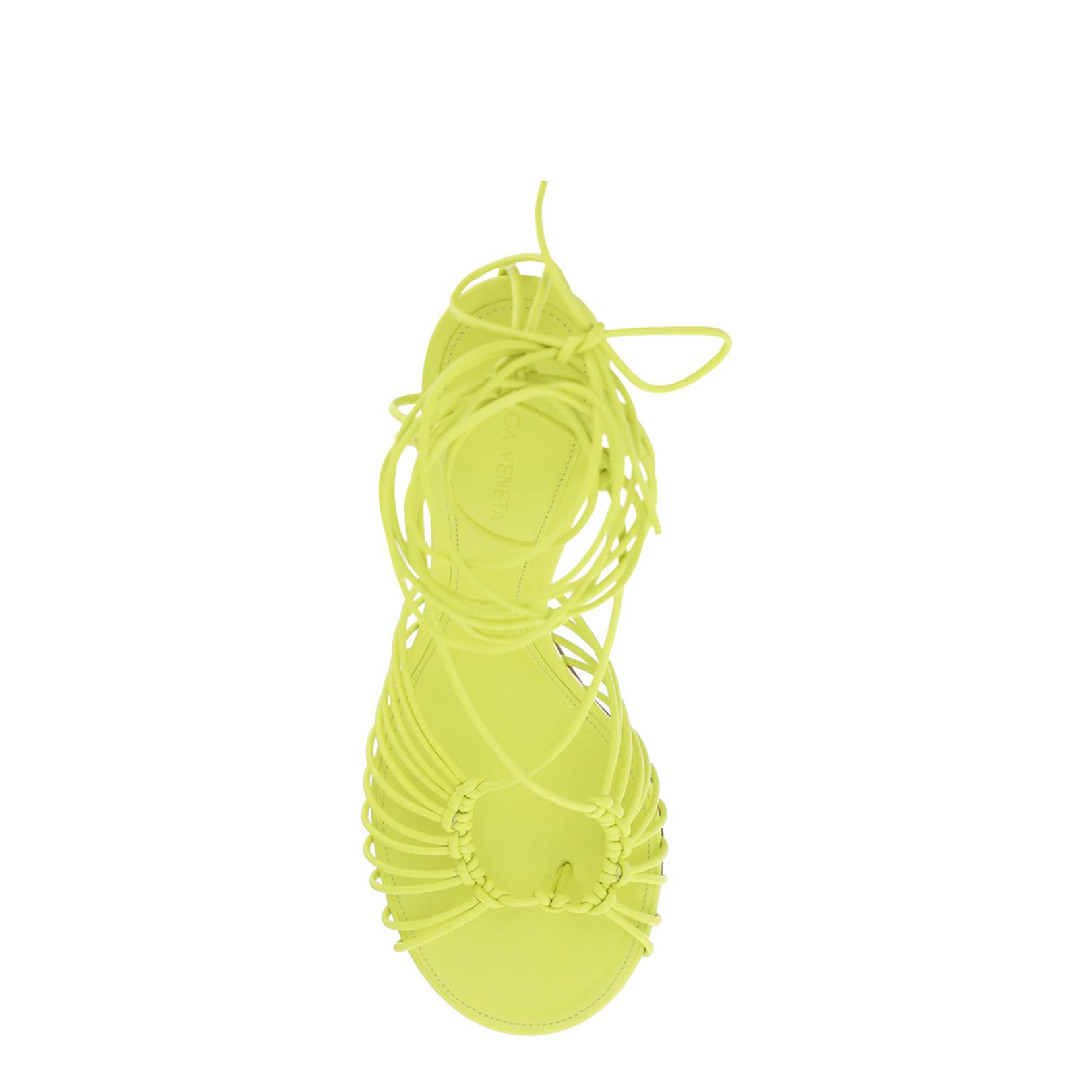 Acid Green Nappa Leather Dot Sandals