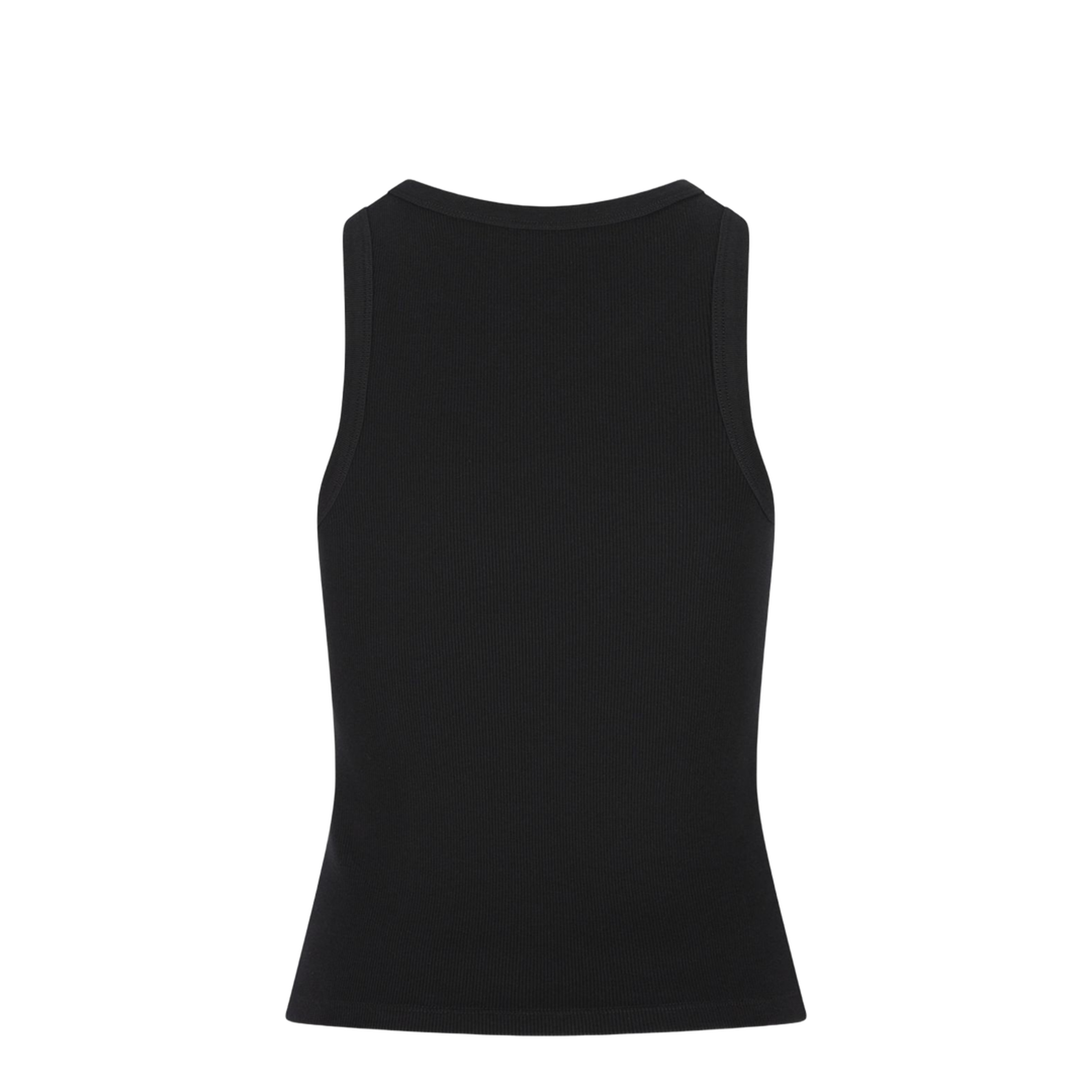 Black Slim-Cut Tank Top with Logo