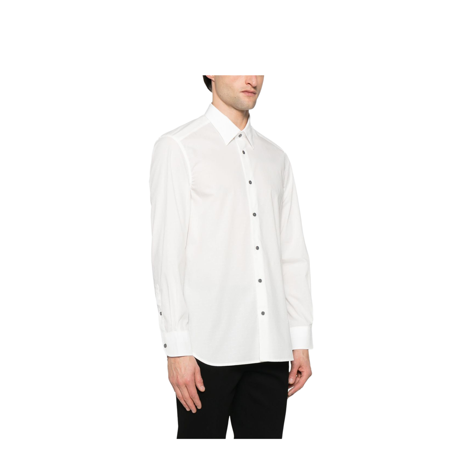 Cotton Shirt with All-Over Jacquard Logo