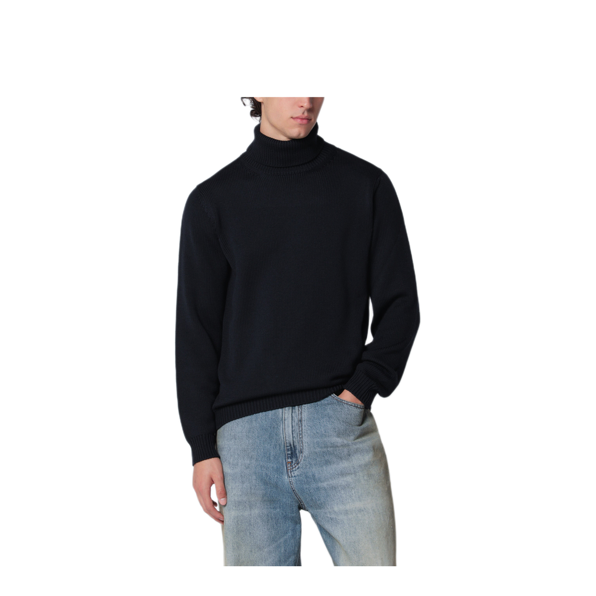 MAYFEYR - Roberto Collina - Navy Blue Wool Turtleneck Sweater - 263MYB02003WO10