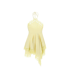 Stella McCartney asymmetric satin dress with lace detail