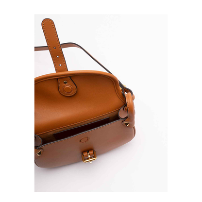 Caramel Leather Flaneuse Crossbody Bag