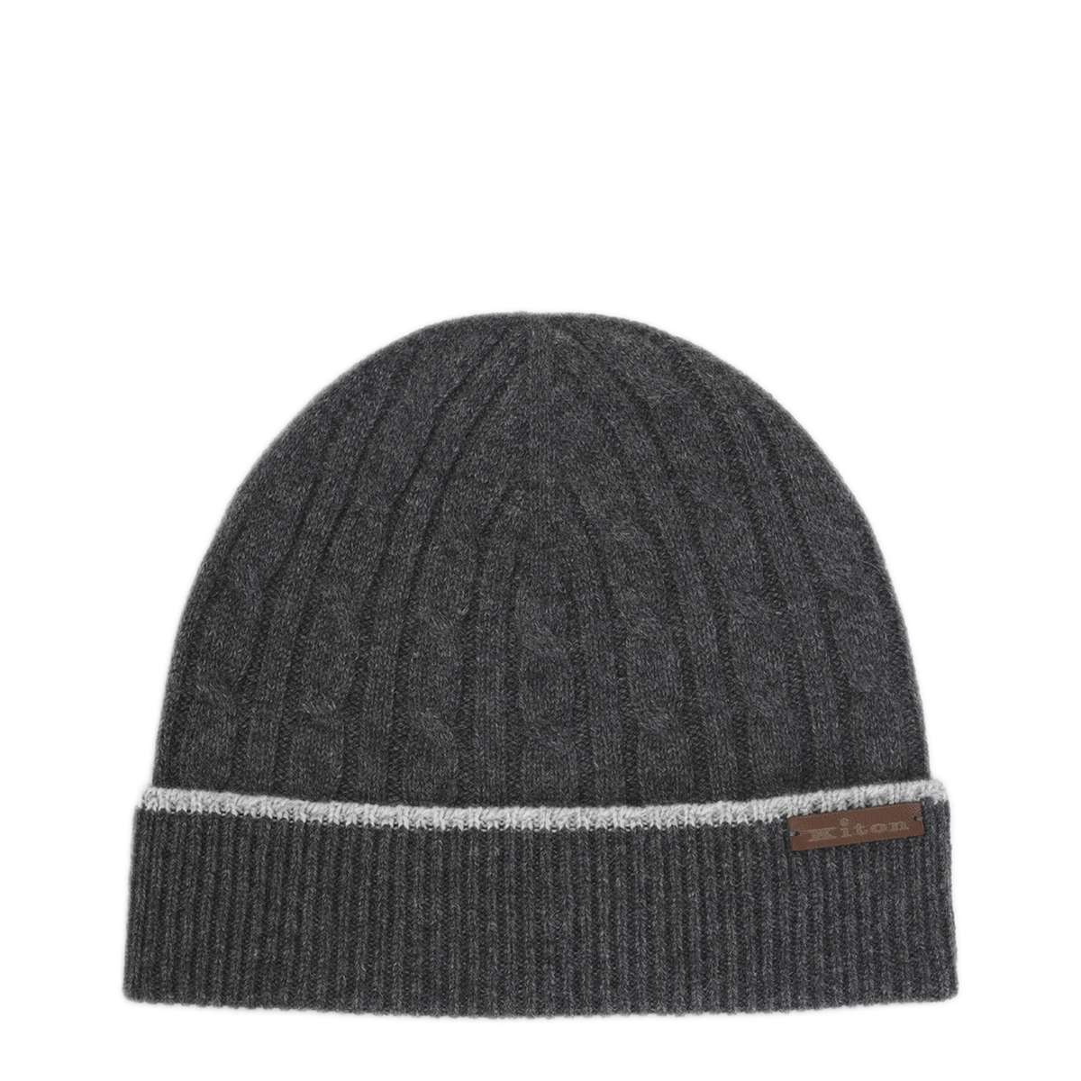 MAYFEYR - Kiton - Dark Grey Cable Knit Beanie - UCPL003K0236L03002GRIGIO