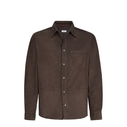 MAYFEYR - Brunello Cucinelli - Brown Leather Shirt - MPCFN2039C8552