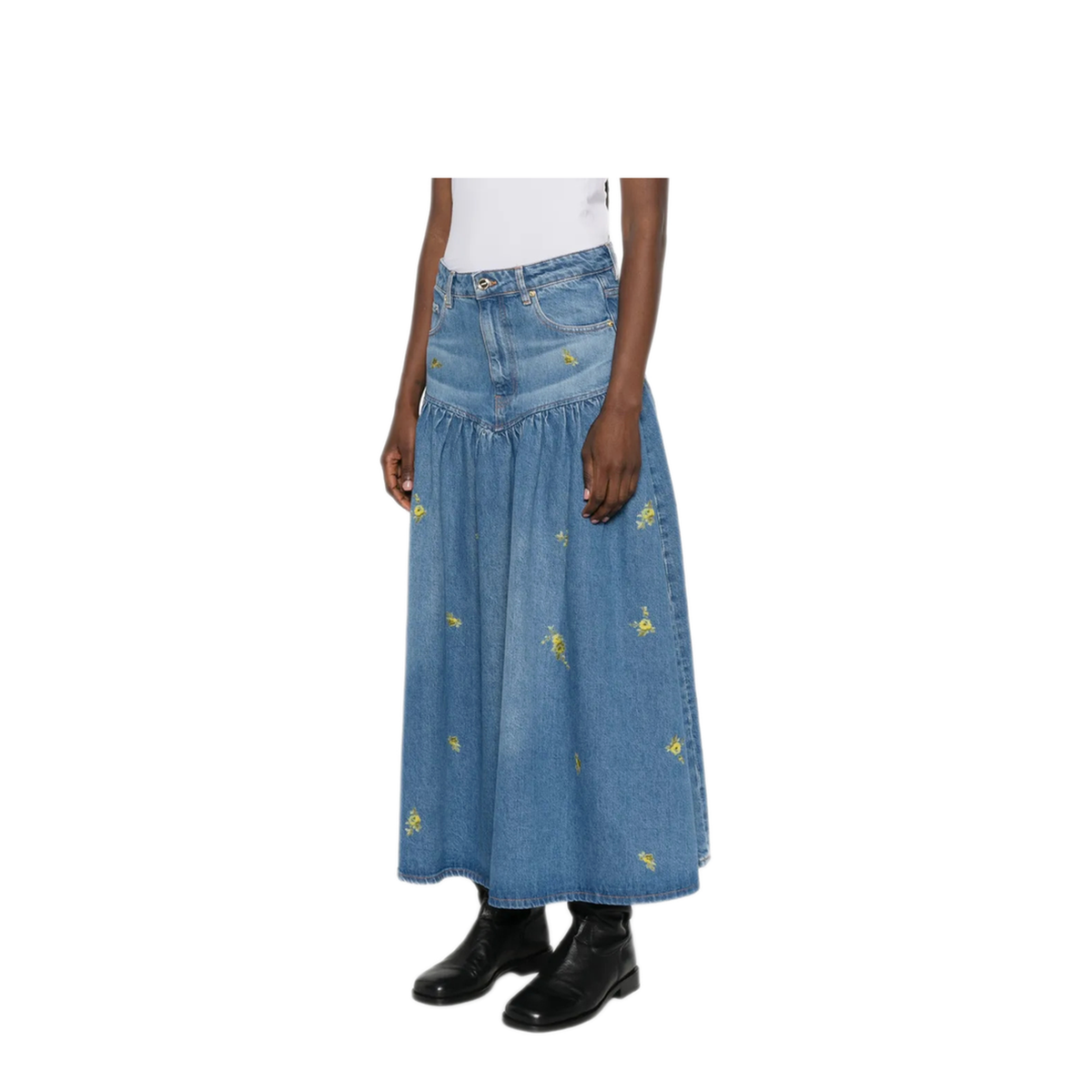 MAYFEYR - Ganni - Long Denim Skirt Floral Print - A1090198565