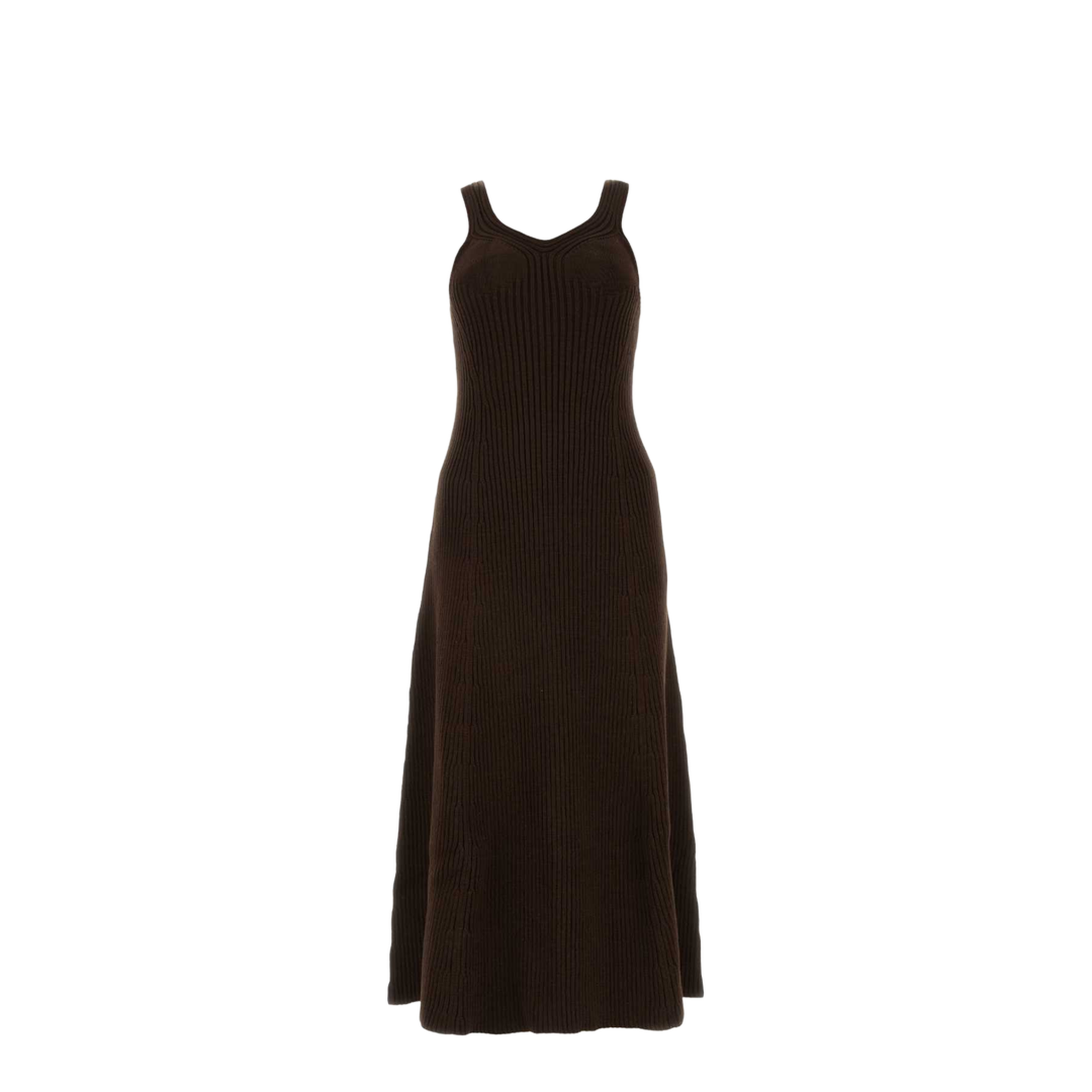 Chocolate Cotton Blend Dress