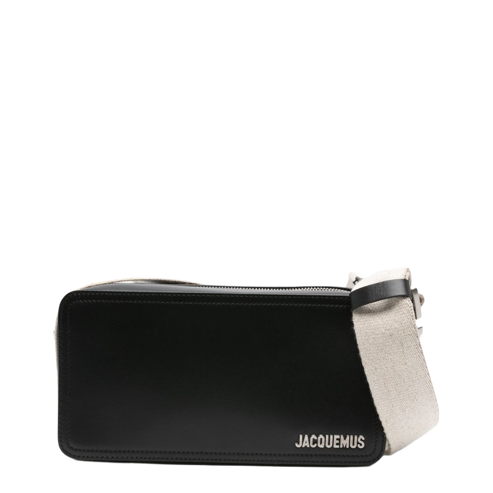 Black Calf Leather Zip Fastening Bag