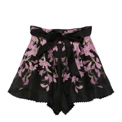 Black Printed Shorts