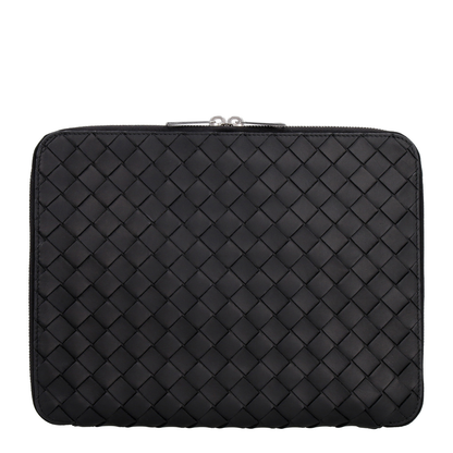 Intrecciato Leather Laptop Bags - Black