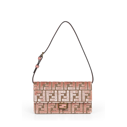 Wallet On Chain Baguette Fabric Pink