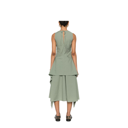 Cotton Blend Midi Dress