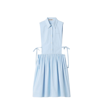 MAYFEYR - MIUMIU - Poplin Side Tie Dress - MF6389SOOO10RGF0013