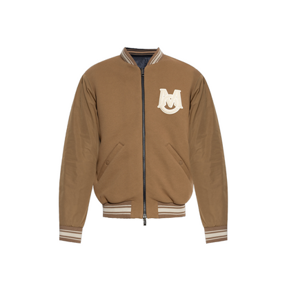 Camel Beige Vennes Reversible Down Bomber Jacket