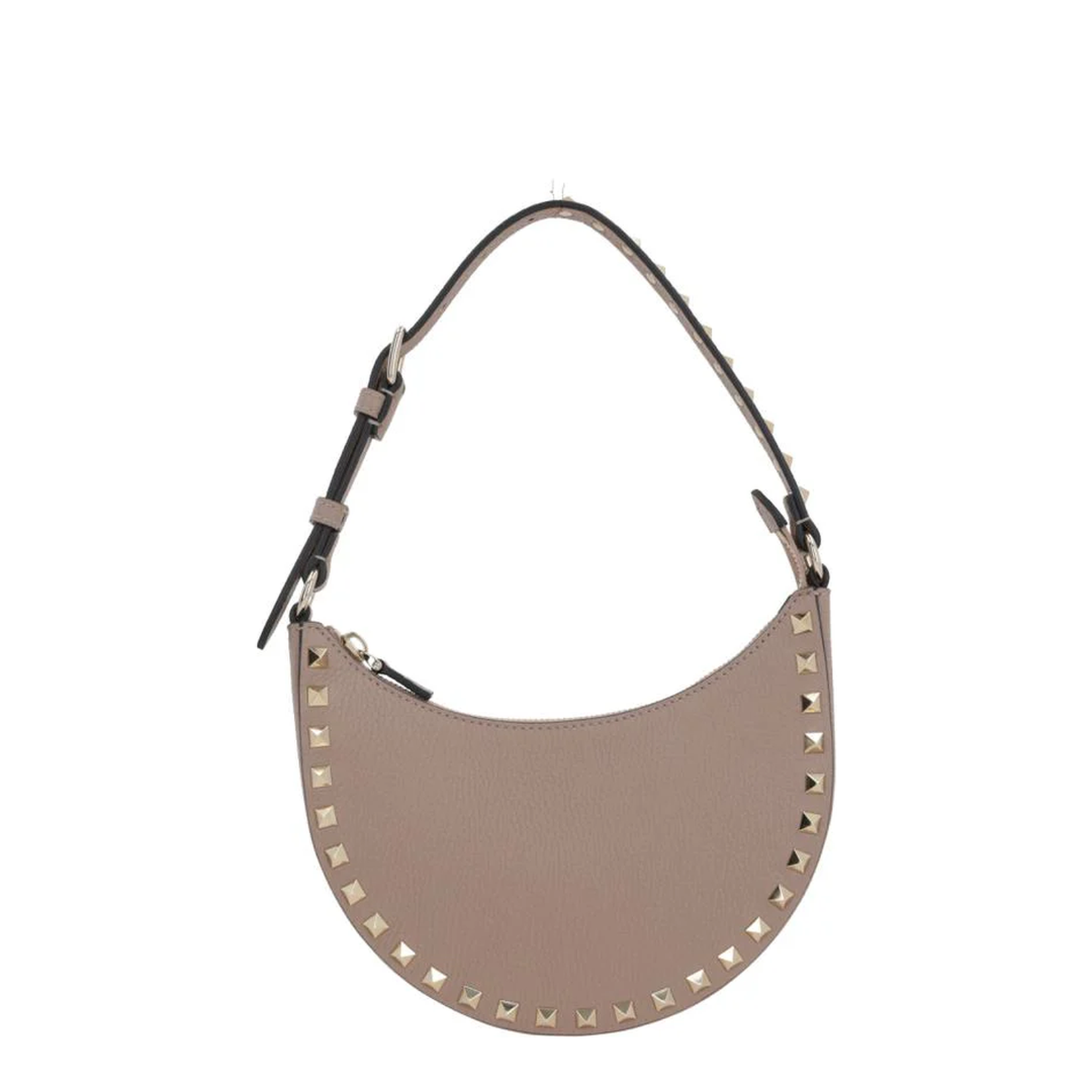 Rockstud Mini Hobo Bag in Grainy Leather