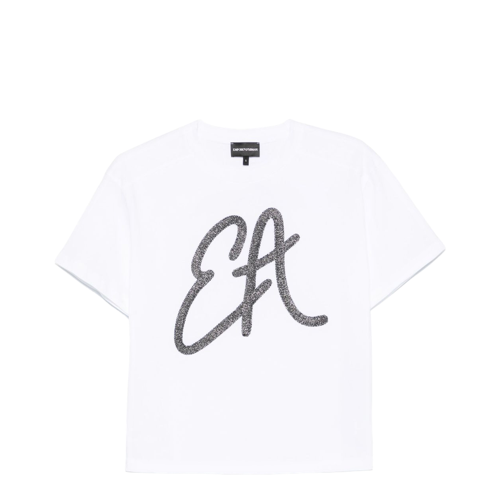 Cotton-Jersey T-Shirt with Oversized Lurex Logo