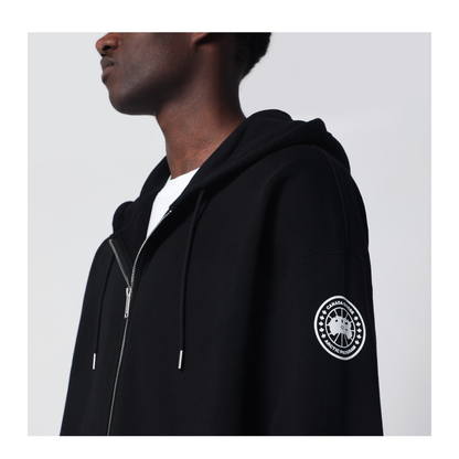 Black Zip-Up Sweatshirt With Logo