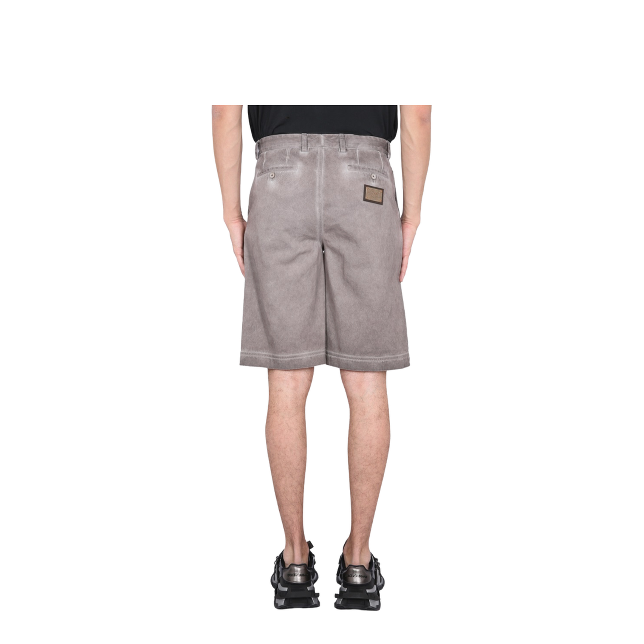 Bermuda Shorts with Logo Plaque