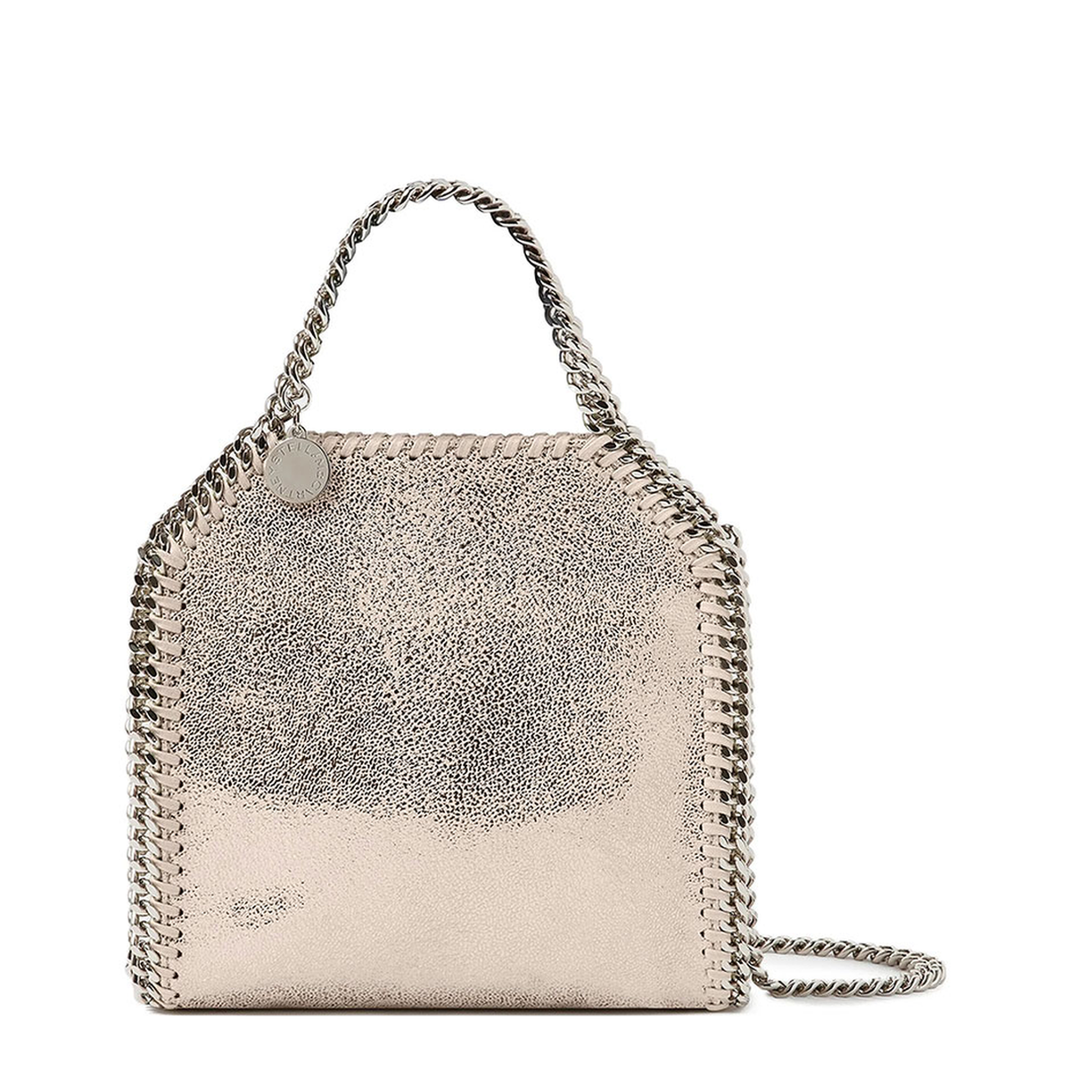 Falabella Tiny Crystal Cage Tote Bag - Silver