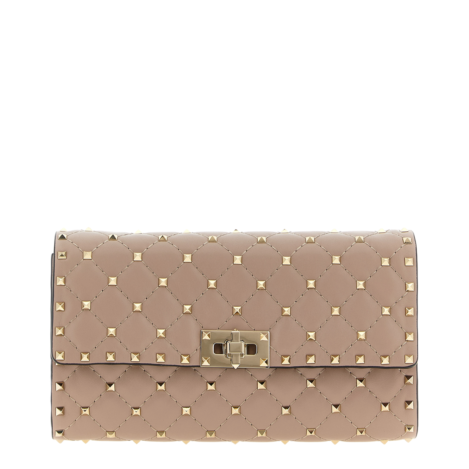 Rockstud Spike Nappa Leather Crossbody Clutch Bag