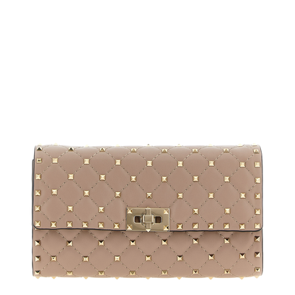 Rockstud Spike Nappa Leather Crossbody Clutch Bag