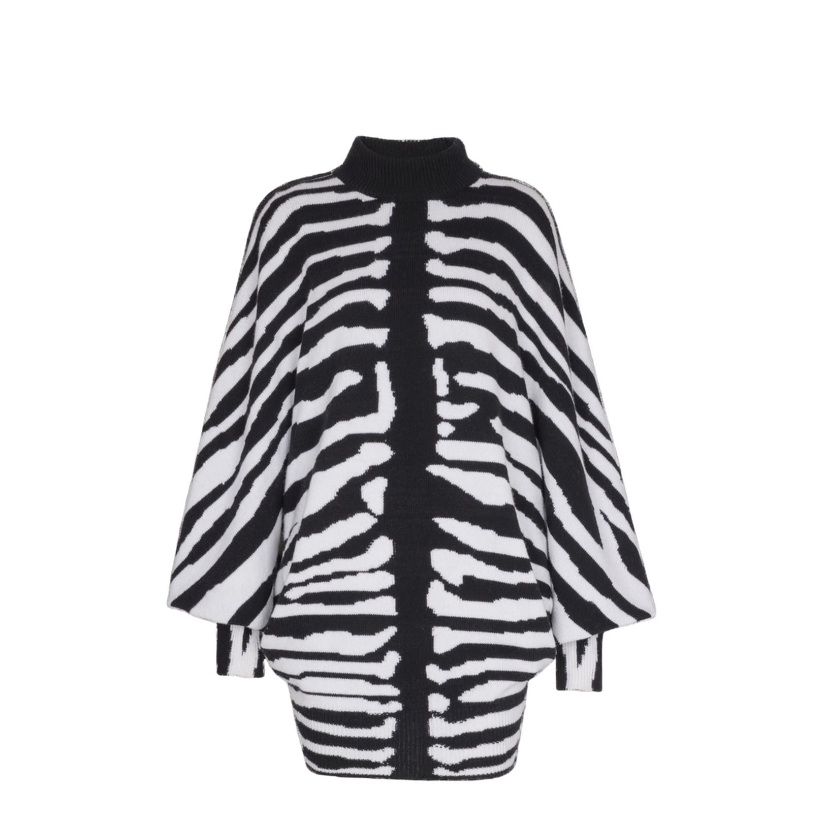 Knit Dress with Zebra Intarsia