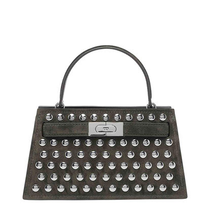 Mini Lee Radziwill Studded Suede Handbag