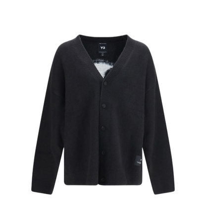 MAYFEYR - Y-3 - Chito V Neck Cardigan With Graphic Back - KR1121BLACK