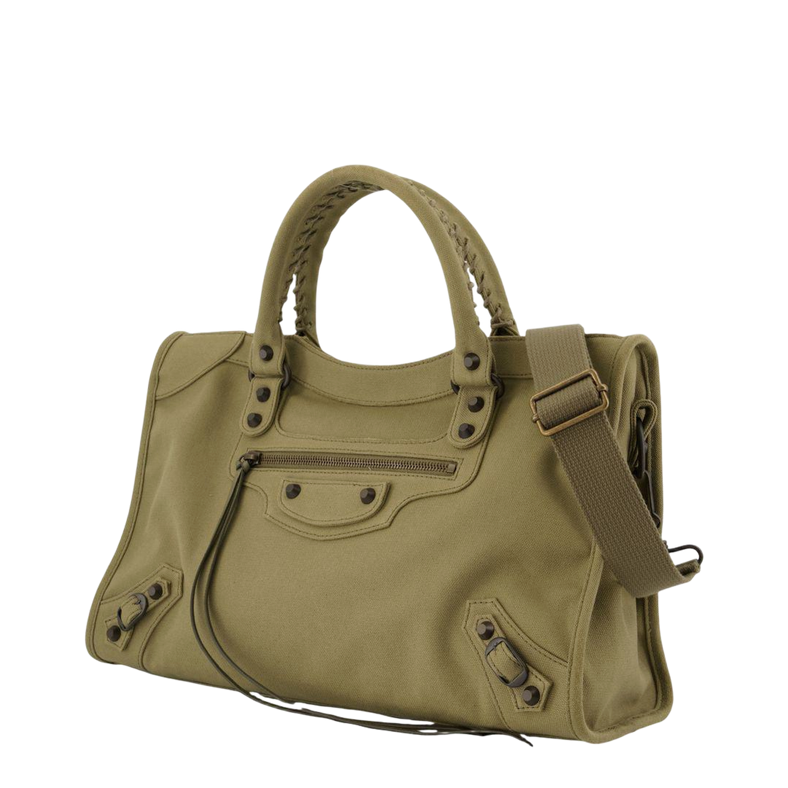 Hand-Woven Leather Handle Bag
