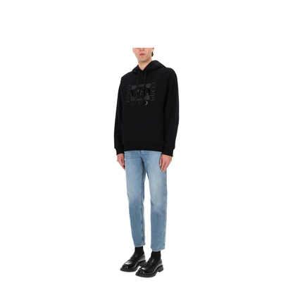 Cotton Jersey Sweatshirt with Print in Black