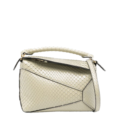 Puzzle Edge Mini Calfskin Top-Handle Bag - Black