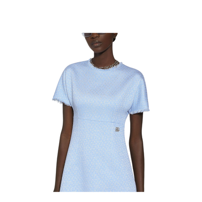 Raschel Tweed Midi Dress with Logo