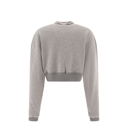 Logo Cotton Cropped Sweatshirt