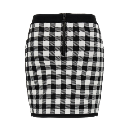 Logo Button Vichy Skirt