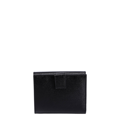 Hammered Leather Gold Gancini Compact Wallet