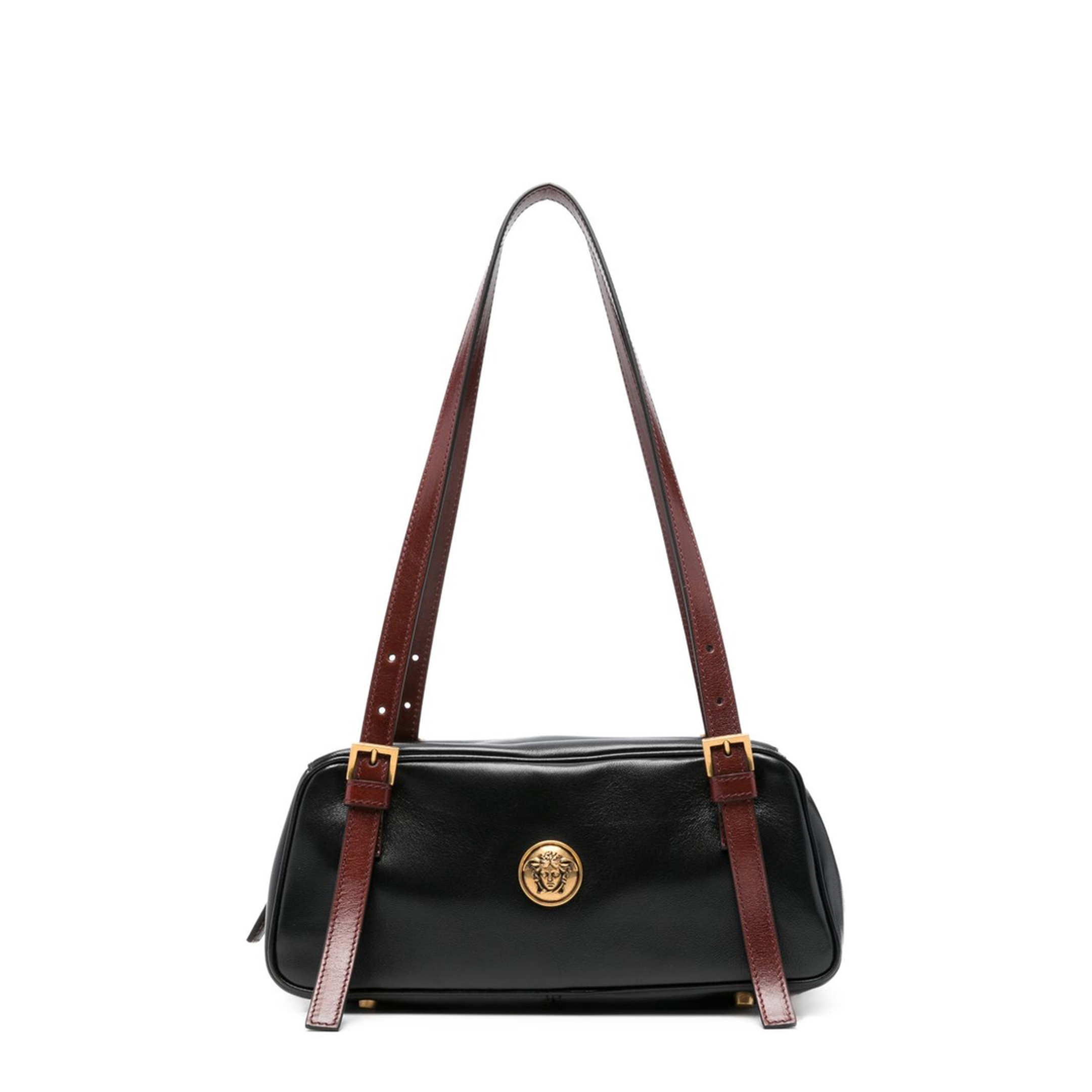 Emblème Nappa Bowling Bag - Black + Rosewood Gold