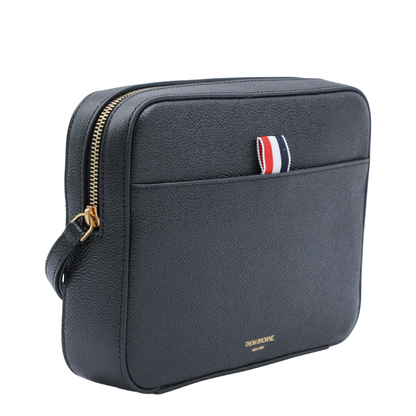 Leather Clutch With RWB Strap in Black