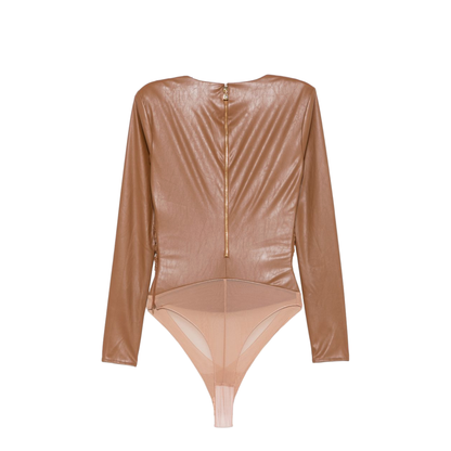 MAYFEYR - Elisabetta Franchi - Top Brown - BO04566E2FK3