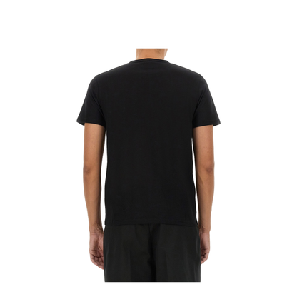 Black Cotton Jersey Crepe Crewneck T-Shirt