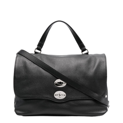 Postina Daily Medium Calf Leather Top-Handle Bag - Black Nero (Nero)
