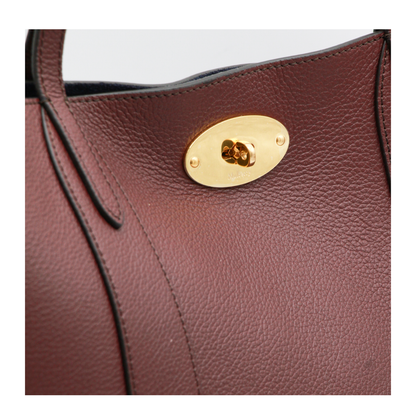 Bayswater Small Classic Grain Leather Tote - Burgundy