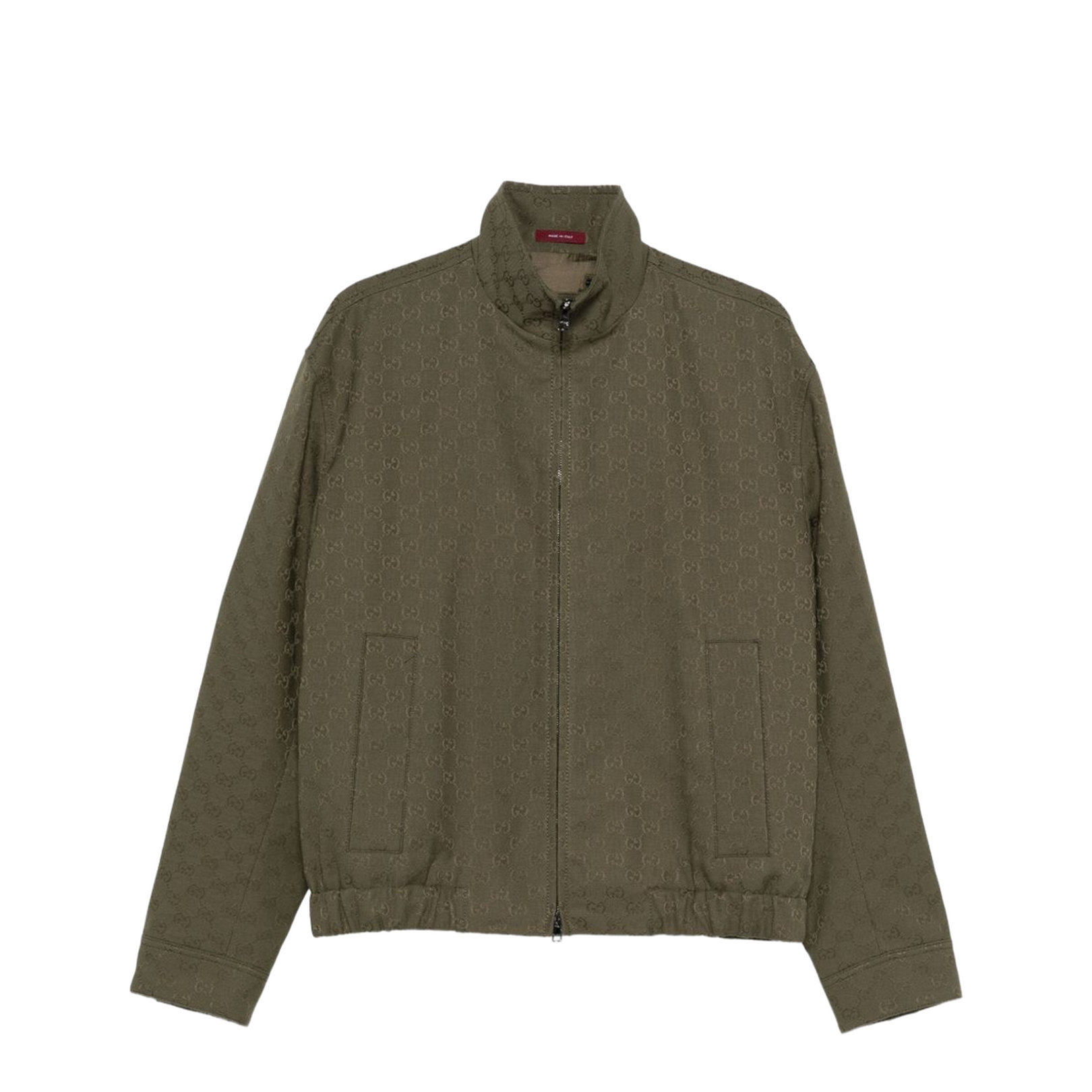 Canvas Bomber Jacket in Forest Green