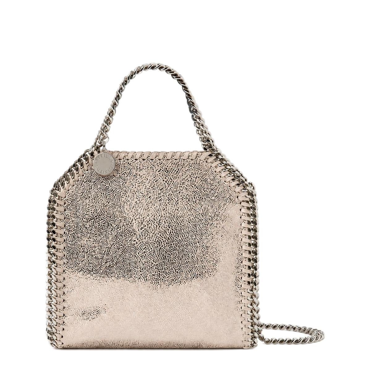 Falabella Tiny Crystal Cage Tote Bag - Silver