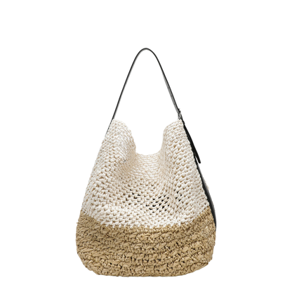MAYFEYR - Toteme - Tote Bag With Belt Detail In Écru Raffia - 263-WAL853FB0647434