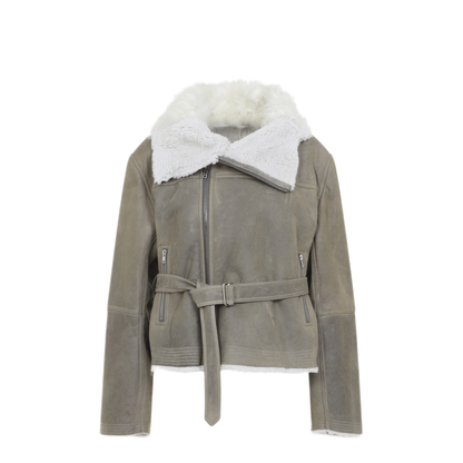 Cropped Suede And Shearling Flight Jacket