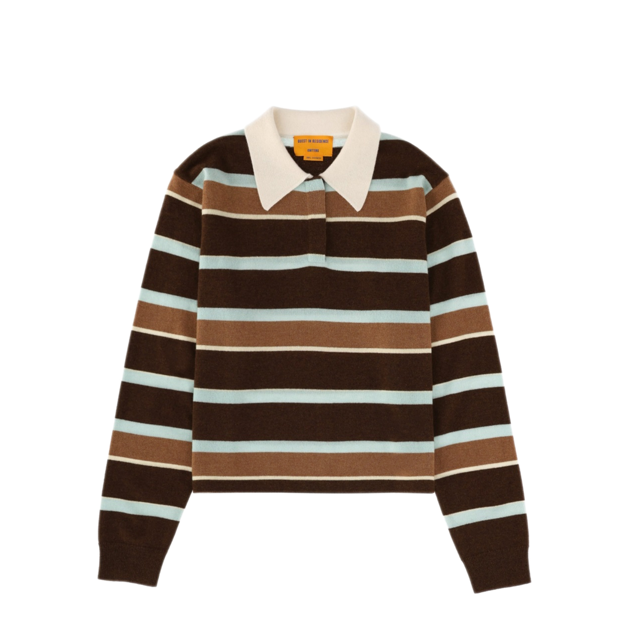 MAYFEYR - Guest In Residence - Cropped Stripe Rugby Polo Shirt - W38410JLCHESTNUTCOMBO