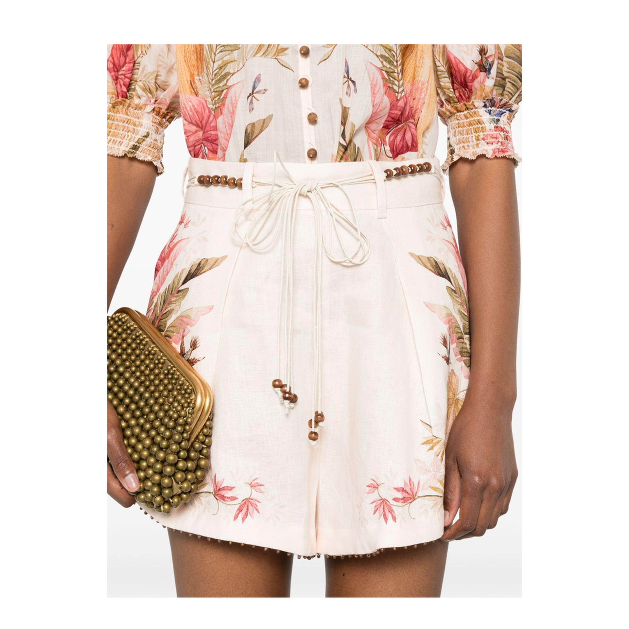 Cream Linen Shorts