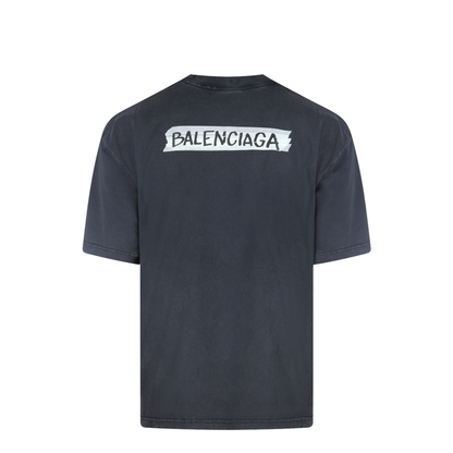 Masking Tape T-shirt Medium Fit in Faded Black