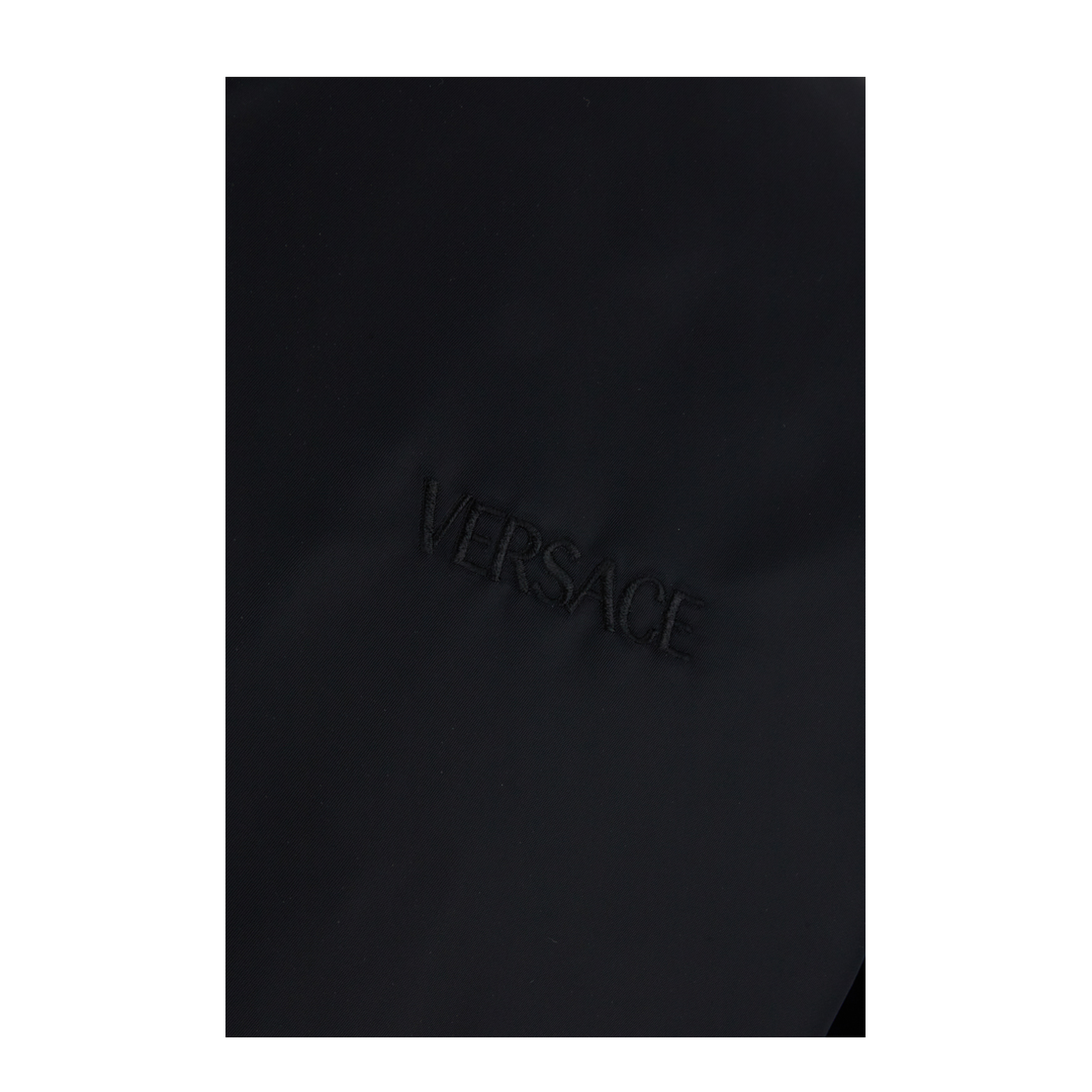 Black And Multicolour Printed Bomber Down Jacket